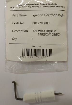 B012200008 Электрод розжига правый Ace WR-12/16B(BC) INSE