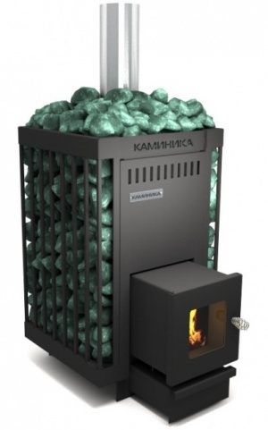 Банная дровяная печь Каминика ПБ 14-С/сетка -стекло