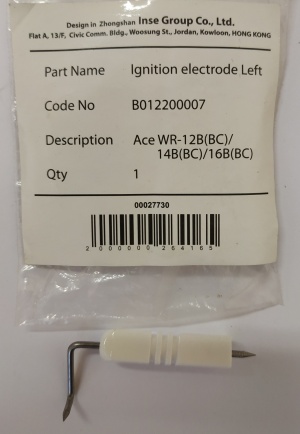 B012200007 Электрод розжига левый Ace WR-12/16B(BC) INSE