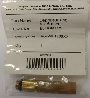 B014900005 Клапан-заглушка сброса давления и слива воды Ace WR-10/12B(BC) INSE